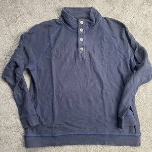 Tommy Bahama Men's XL 100% Cotton Pull Over Sweater Blue Long Sleeve Henley